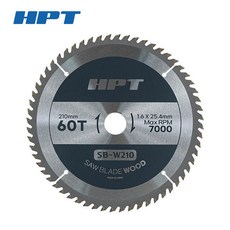 HPT 원형톱날 목재용 210mm 200mm SB-W210 팁쏘 각도절단기 전용, 1개