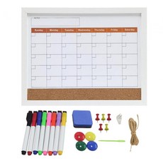 ZCD 홈 오피스 회의실용 월간 달력 플래너 냉장고 자석 나무, 35x45cm, 보여진 바와 같이, 목재 및 합금