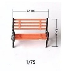 스케일 미니어처 공원 벤치 모델 좌석 제작인형 집 장식마이크로 풍경기차 풍경, 1개, 5. 75scale