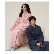 센스 남녀 커플 초극세사 도톰한 보온 겨울 골프 샤워 홈웨어 호텔 목욕 스파 가운 로브 선물, 라벤터