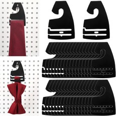 Maxdot 100개 넥타이 행거 진열용 플라스틱 홀더 남성용 블랙 후크 2.8 x 2인치 소매 옷장용, 100