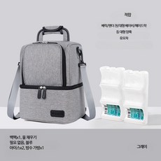 대형 보냉백 보온가방 도시락 가방 캠핑용 아이스팩 포함 휴대용 쿨러백 실용 디자인, 1_그레이+블루아이스x2+방수가방