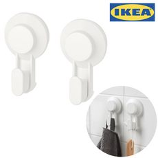 이케아 욕실 흡착식 후크 걸이 2개입 티스켄, 1세트