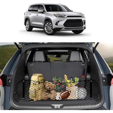 2024년형 칼티스 엔벨로프 스타일 카고 네트 2026 도요타 그랜드 하이랜더 액세서리 헤비 듀티 리어 트렁크 메시 카고 네트 금속 후크가 있는 탄성 나일론 메시 네트 정리함