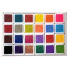 環保可水洗手指畫印泥, 24色方塊印泥