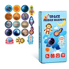 토이토 우주 자석 퍼즐 놀이 인지 학습 냉장고 마그네틱 교구, 18피스, 1세트