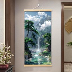 동양화 현관 풍수 사무실 배경 벽 인테리어 도안, 30x60 (cm), A타입