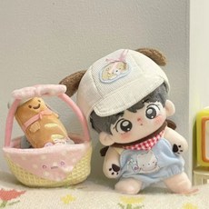 10cm棉花娃娃娃衣 - 夏日海鹽狗小豬造型 (臺灣出貨), 1個, 藍色鹽鹽狗(帽子加+口水巾+ 背帶褲)