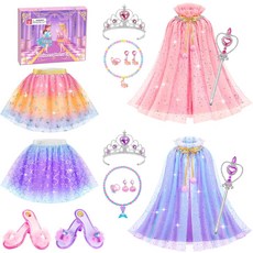 공주 드레스업 장난감 주얼리 부티크 소녀들 신발 롤플레이 선물 인어공주 테마 의상으로 옷 액세서리 시늉하기 3 4 5 6 세 어린 소녀들을 위한 생일 파티