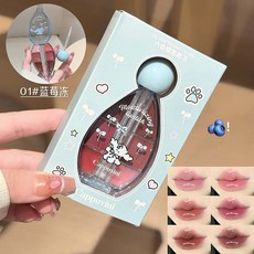 六色脣凍脣蜜套裝 玻璃脣 水光鏡面 學生款潤脣膏, 1個, 【6色脣盒】01#藍莓凍