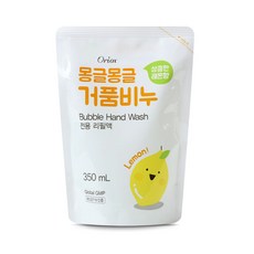 오릭스 몽글몽글 거품비누 핸드워시 500ml 손세정제 핸드워시 리필팩 350ml 포도향 레몬향, 03.몽글몽글 리필팩 350ml 레몬향, 1개