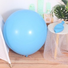대형 방폭 라텍스 풍선 볼 완구, 1개, 정원형 36인치 연 파랑 5개