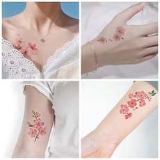 간편 미니 타투스티커 30매 1p 꽃 레터링 문신 스티커 꽃타투 문신스티커, 레터링라인, ONE