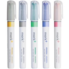 코쿠요 파스텔 하이라이터 다양한 색상의 투톤 끌 팁 성경 마커 번짐 없음 저널 플래너 메모용 빠른 건조 아트 일본 수입 (PM-MT100-5S), 코쿠요 파스텔 하이라이터 다양한 색상의 투톤 끌 팁 성