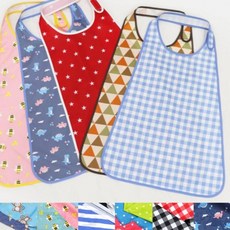 국산 환자용 앞치마 노인 방수 턱받이 방수앞치마, 손님용 찍찍이 앞치마_꿀벌(스카이), 1개