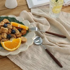 우드손잡이 디저트세트 포크세트 스푼