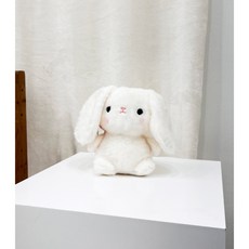 귀여운 20cm 동물 애착 인형 긴 귀 토끼 아기 포근한 감성템, 1개, 하얀색