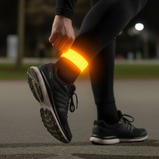 인밸 야간 안전 빛 반사 밴드 운동 경고표시 안전밴드 자전거 러닝 필수템, 2개, 오렌지