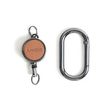 LHIDS伸縮證件套 伸縮扣 識別證夾 證件套 登山扣, 經典棕, 1個