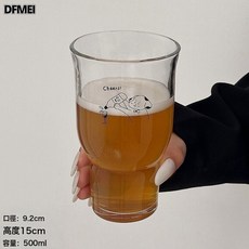 DFMEI 大容量水杯卡通玻璃杯家用啤酒杯牛奶咖啡杯果汁茶杯飲料杯子, 1個