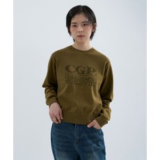 코드그라피 CGP (우먼) 스퀘어 로고 니트-올리브