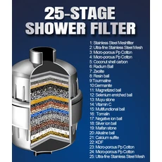 25 레벨 새로운 업그레이드 된 터빈 필터 다단계 목욕 정수기 가정용 소형