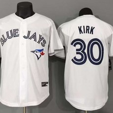 자수 블루버드 KIRK 화이트 야구 셔츠