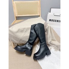 可力女鞋 大尺碼長靴 42碼可穿 顯瘦V口 加寬筒圍 肉肉腿救星 黑色長靴 瘦瘦靴 膝下靴, 黑,41