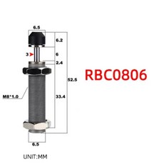 스프링 흡수기 1412 댐퍼 RBC 충격 RB2725 압력 공압 1007 0806 에어 오일 실린더 2015 타입 SMC, RBC0806, 1개
