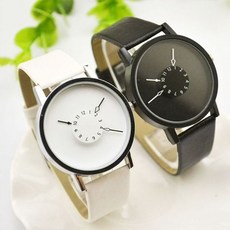 모던 앤 유니크 가죽 시계-블랙OC [BAT88529]