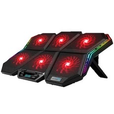 JS購物 電競筆電散熱器 冰魔6 幻影散熱器 筆電架 散熱支架 六風扇 RGB燈效 雙USB接口 七檔調節, 電競款六風扇【冰魔6】, 黑紅色, 1套