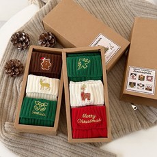 Christmas Stockings襪子女秋冬聖誕襪情侶卡通紅色禮盒裝, 組合咖, 1個