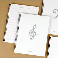 소망상점 심플 A4 PP 음악 스프링노트 직장인노트