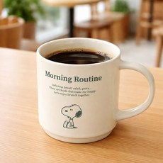 [텐바이텐] 피너츠 스누피 레터링 머그컵, 1개, 아이보리