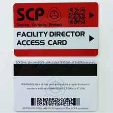 SCP scp 재단 키 만능 카드 1 2 3 4 5 등급, FACILITY DIRECTOR