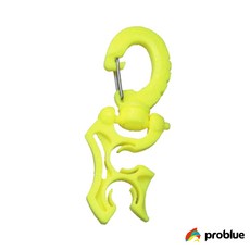 problue 兩孔管夾 掛勾 潛水管夾 特殊設計 2管夾 浮潛 呼吸管夾 固定管夾 潛水重裝 現貨, NY螢光黃