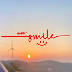 래미리아 Smile 스마일 해피 유리 거울 창문 스티커, 레드
