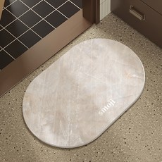 簡約純色橢圓軟硅藻泥地墊浴室地墊衛生間吸水腳墊玄關入戶門墊EAT-純色點綴-1240*60【二代硅藻泥】, 1個, EAT-純色點綴-12