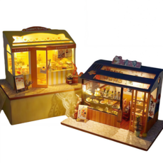 YAPOGI diy 미니어처 미니 레스토랑, 1개, 가옥