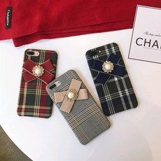 아이폰8플러스 리본포인트 핸드폰 케이스, 1개, 블랙