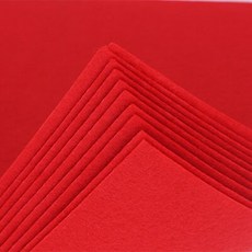 CMCYILING 레드 하드 펠트 패브릭 1MM 두께 폴리 에스터 천으로 DIY 공예 Dall 스크랩북 부직포 시트 10 개/몫 30*30cm, 10 PC 30X30CM