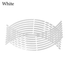 색 자동차 스타일링 스트립 반사 모터크로스 바이크 오토바이 휠 스티커 데칼 테이프, 6. 하얀색, 1개