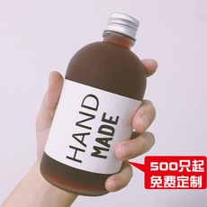 嗨購 350ml蒙砂泡茶瓶飲料瓶果酒瓶果汁瓶輕斷食果蔬汁瓶酸梅湯玻璃瓶, 1個, 270ml透明+蓋+