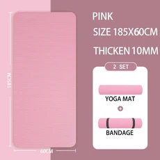 10MM/15MM/20MM 두꺼운 요가 매트 미끄럼 방지 스포츠 피트니스 운동을위한 컴포트 폼 및 필라테스 체조, 11 185X60X1CM PINK