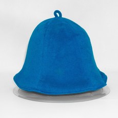 일본사우나모자 사우나 캡 스팀 샤워 헤어캡 타월, 피콕 블루