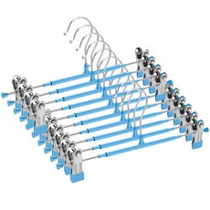 클립 스테인리스 스틸 바지 옷걸이 클램프 미끄럼 스커트용 옷핀 방지, 5PCS, 파란색