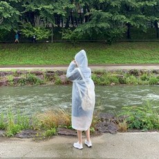 EVA 여성 비옷 화이트 반투명, 1개