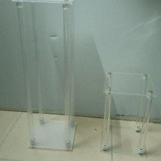 透明亞克力擺件路引架 婚慶裝飾置物架, 方形面板20cmX20cm,高25cm空心管