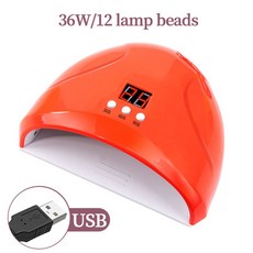 USB 네일 기계 램프 12 UV LED 광 경화 36W 매니 젤 센서 아트, 1개