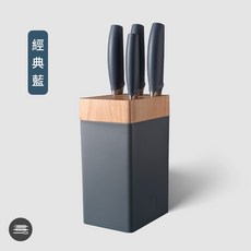 【麥焙】北歐風不鏽鋼刀具五件組，美型廚具，象牙白/經典藍，廚房必備, 1個, 經典藍